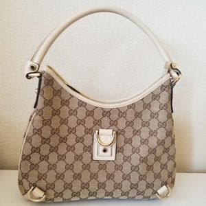 Gucci beige canvas handbag